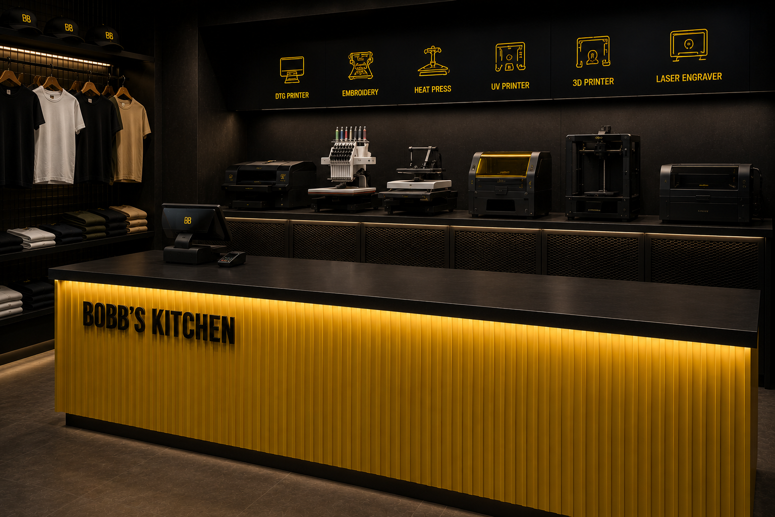Night interior of the AI Retail Store