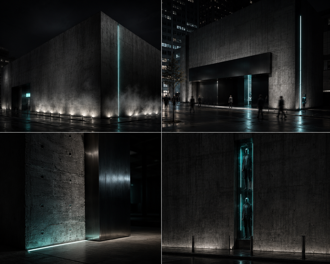 Brutalist storefront exterior